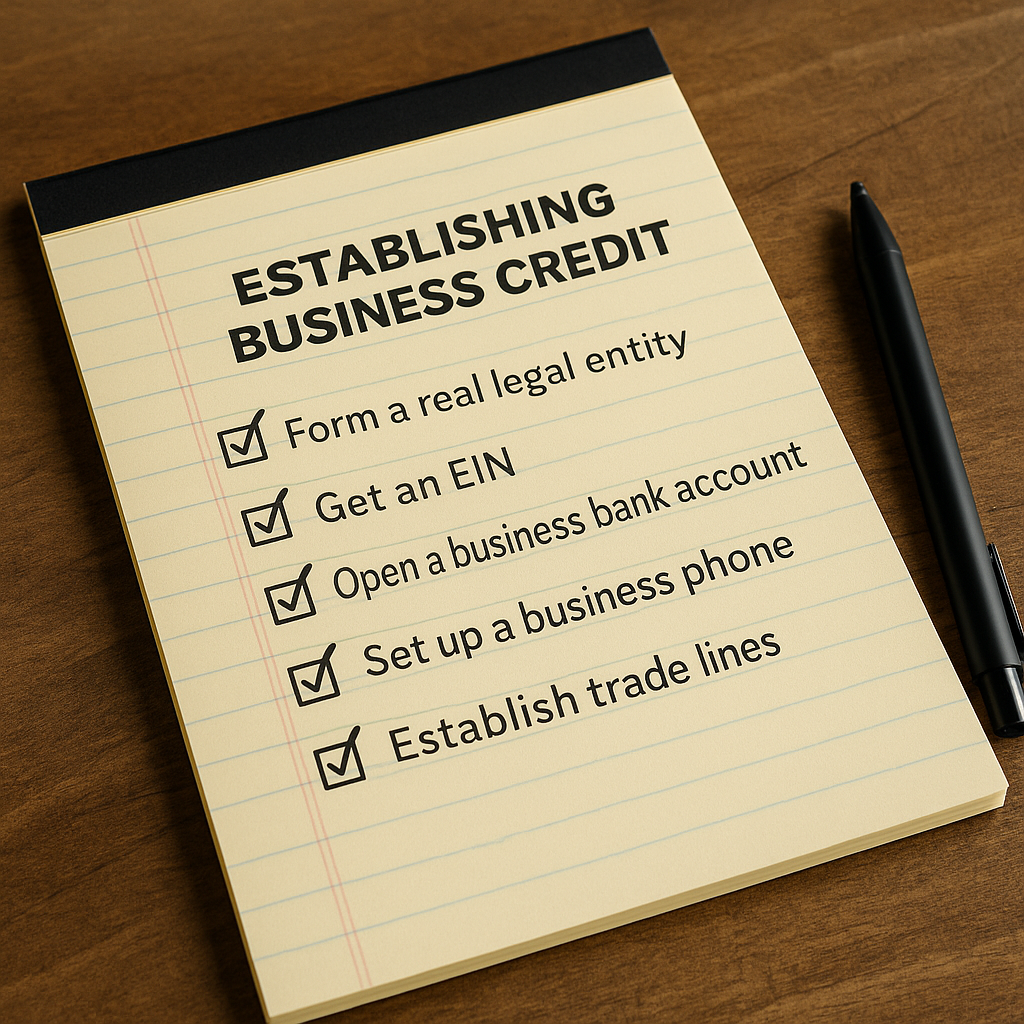 Establishing Business Credit With No Personal Credit: The REAL Checklist