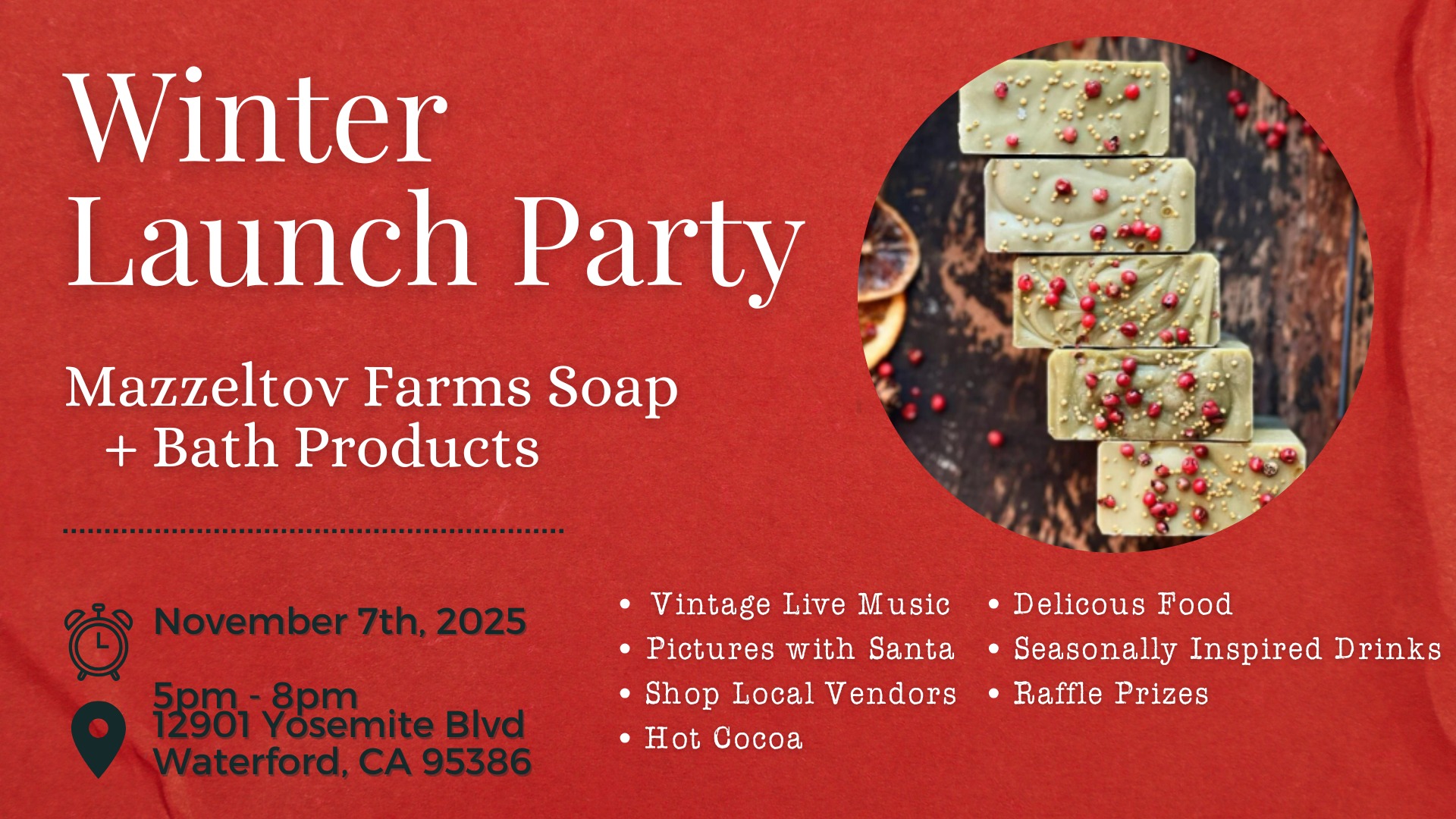 Winter Launch Party at Mazzeltov Farms Soap